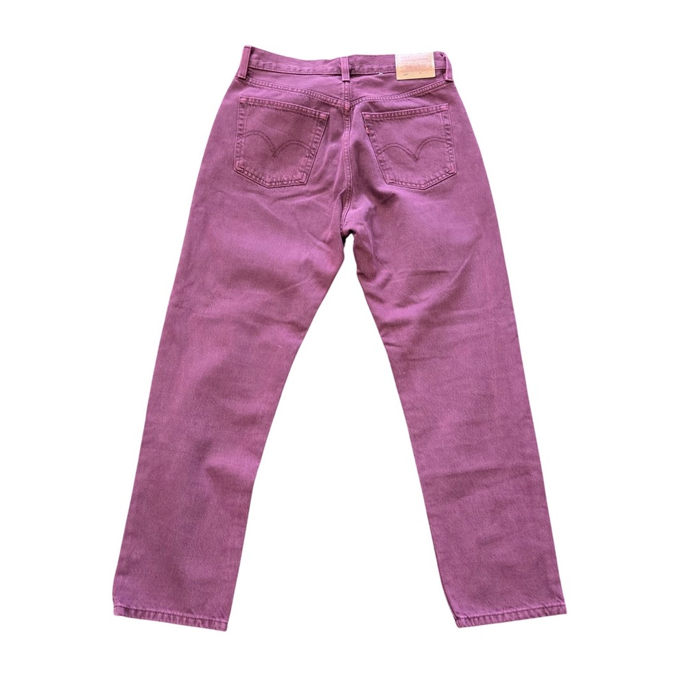 Levis 501 Original Fit Jeans Plum Purple Straight Leg High Rise Denim 29x28